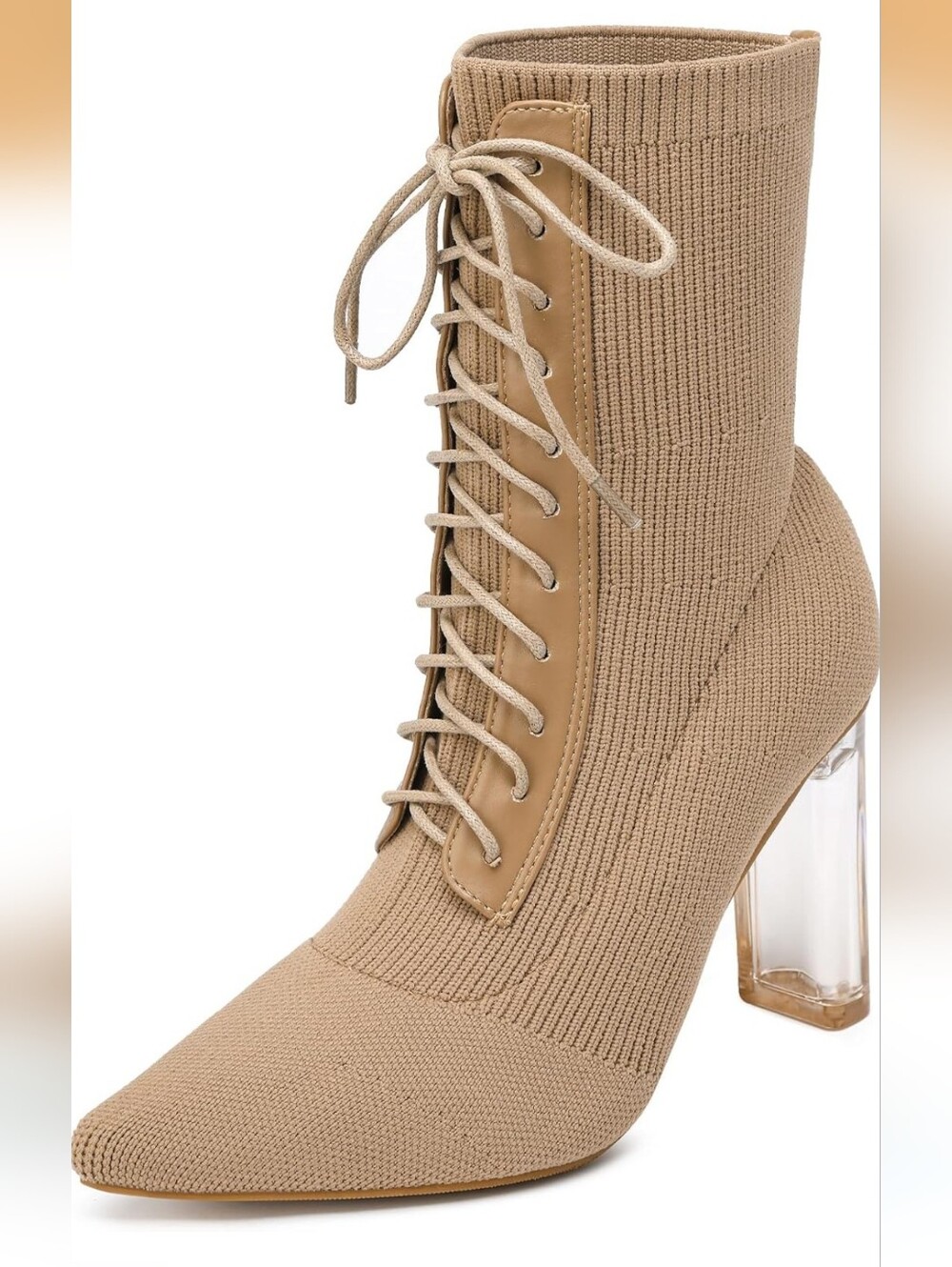NEWBELLA MOUSSE FIT Womens Casual Breathable Elastic Ankle Boots Apricot 9